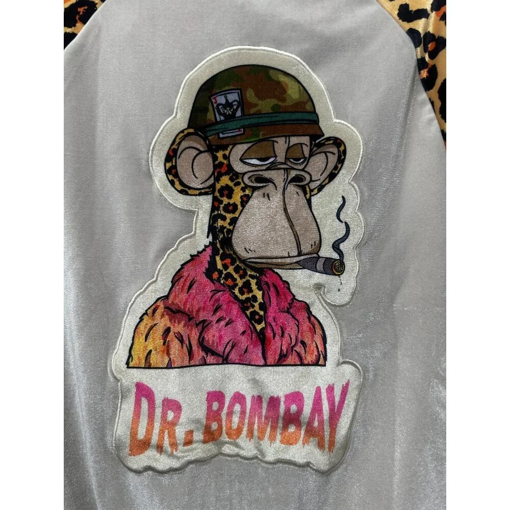 Death Row Records Dr Bombay Velvet Track Jacket Small Leopard Print Snoop Dogg